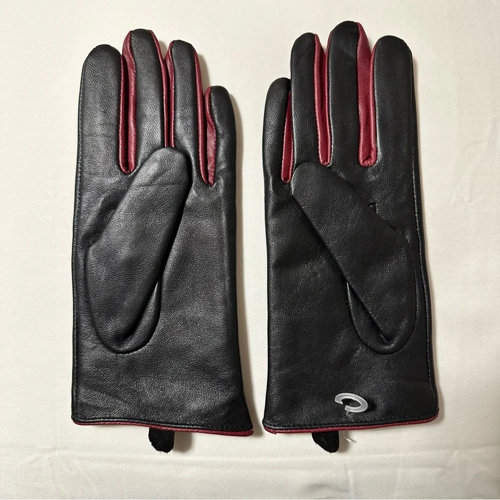 NWOT DKNY 100% genuine leather gloves size S lined with polyester - Picture 3 of 7